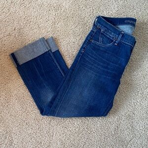 Citizens Of Humanity Dark Blue Cropped Ankle Jeans